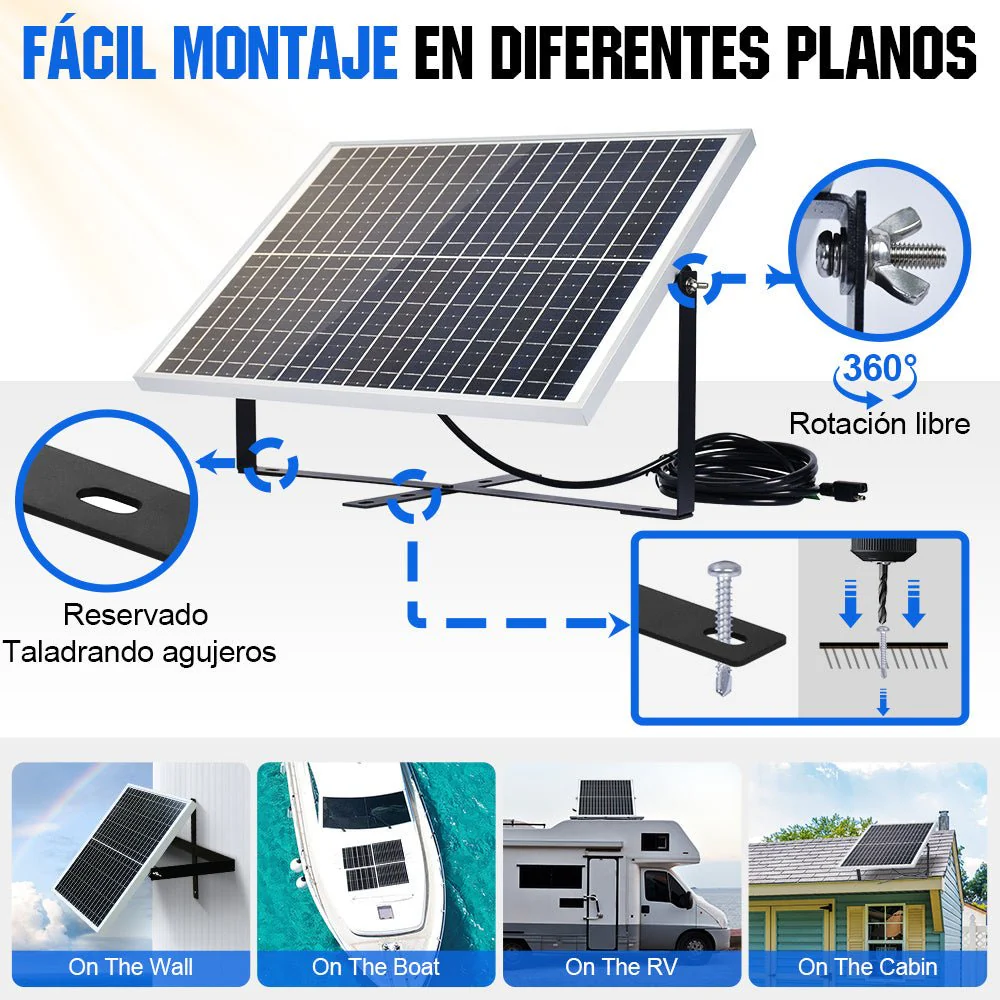 25W 12V Kit de cargador de goteo de panel solar monocristalino - Image 4