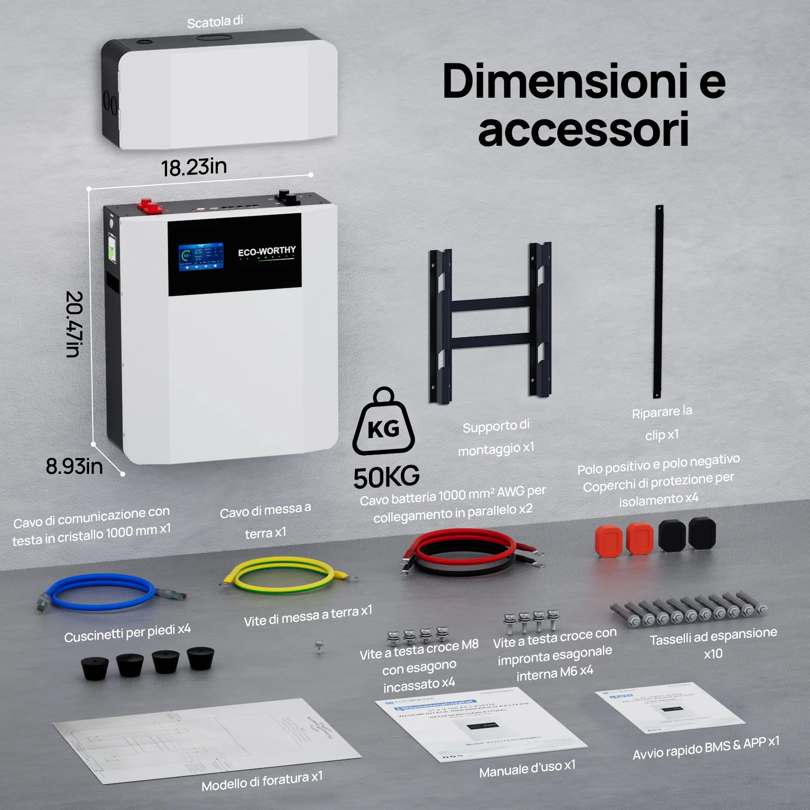 Batería de interior de montaje en pared ECO-WORTHY de 48V 100Ah con caja de conexiones | IEC 62619 | Apta para bajas temperaturas | 10 años de garantía - Image 11