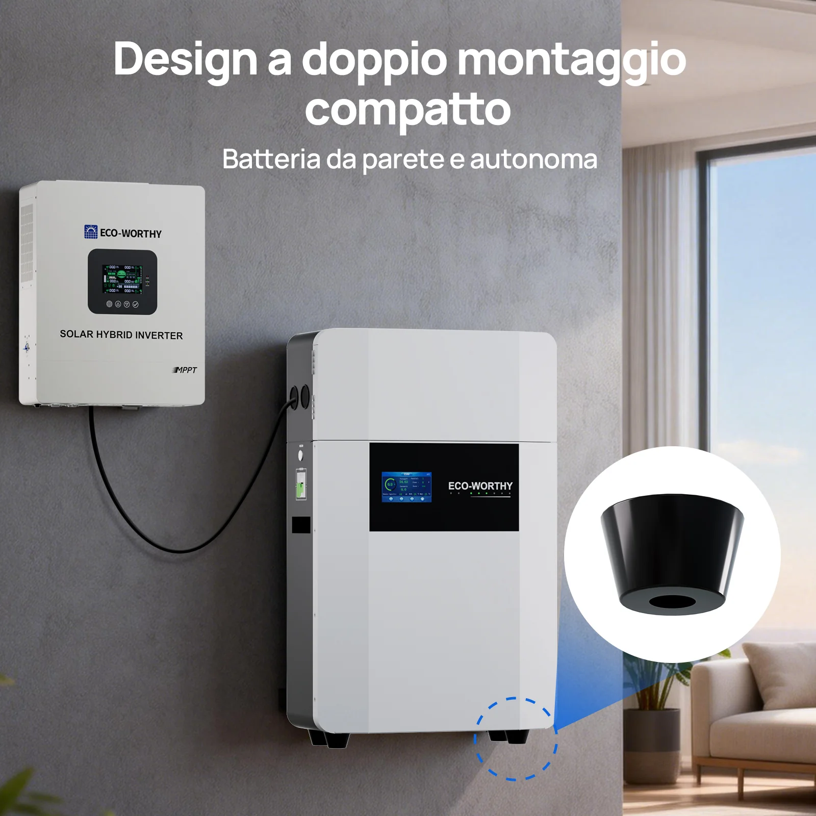 Batería de interior de montaje en pared ECO-WORTHY de 48V 100Ah con caja de conexiones | IEC 62619 | Apta para bajas temperaturas | 10 años de garantía - Image 4