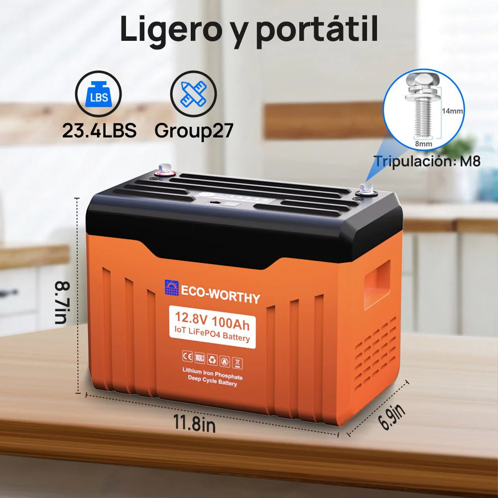 Batería Litio LiFePO4 12V 100Ah Con Bluetooth - Image 7