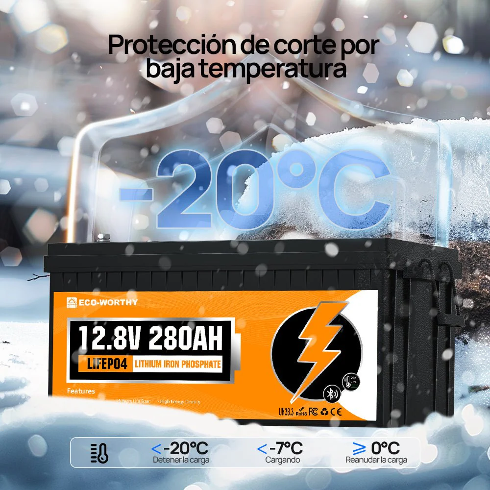 Batería Litio LiFePO4 12V 280Ah Con Bluetooth - Image 4