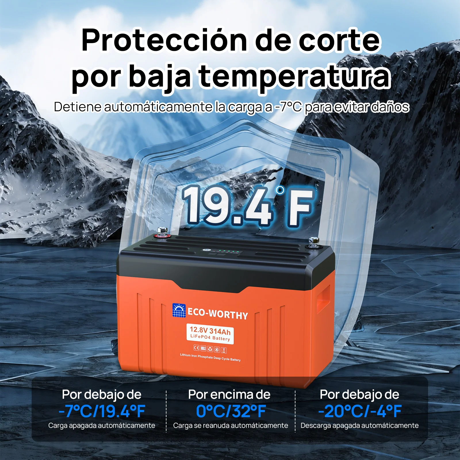 Batería de litio LiFePO4 de 12V y 314Ah con Bluetooth - Image 10
