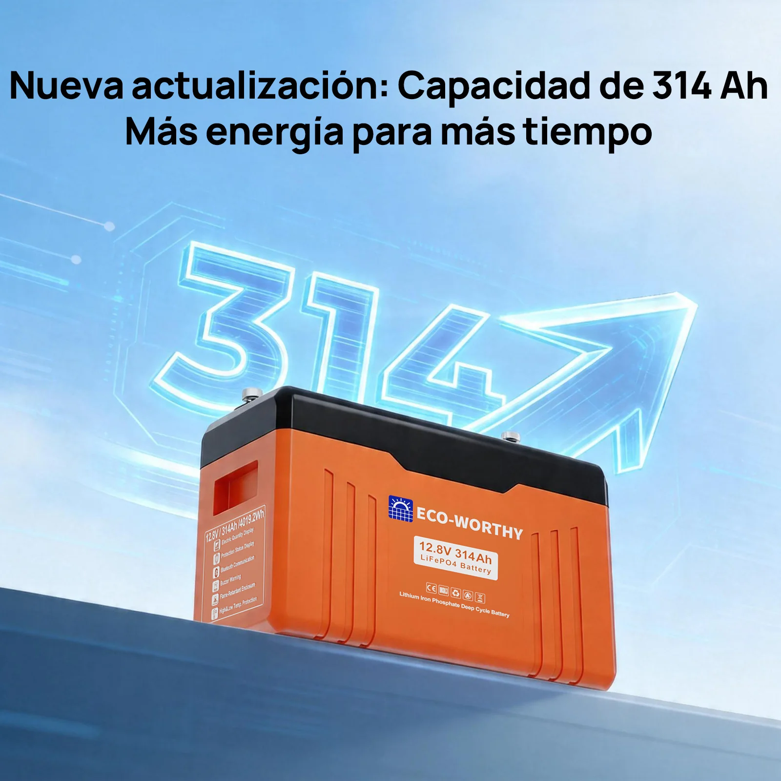 Batería de litio LiFePO4 de 12V y 314Ah con Bluetooth - Image 5