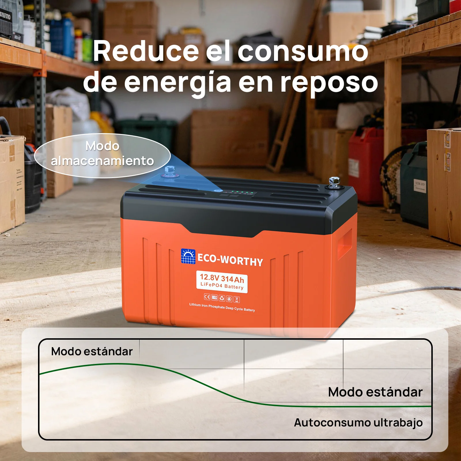 Batería de litio LiFePO4 de 12V y 314Ah con Bluetooth - Image 9