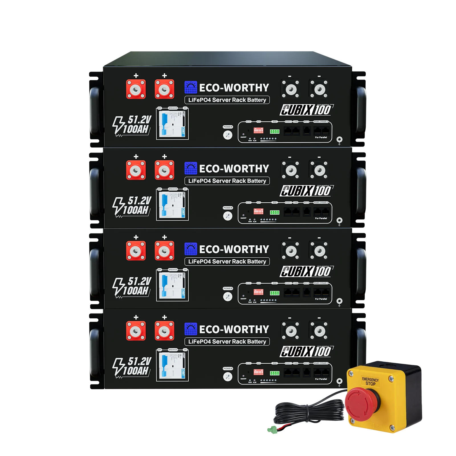 Batería para rack de servidor ECO-WORTHY de 48V(51,2V) 100 Ah LiFePO4, tamaño 3U, con Bluetooth y wifi- Versión 3 - Image 15