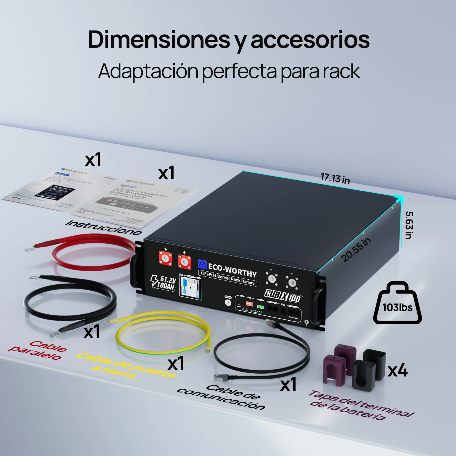Energía de respaldo para el hogar ECO-WORTHY con LiFePO4 de 48V 100Ah e inversor híbrido de 48V 5000W - Image 13