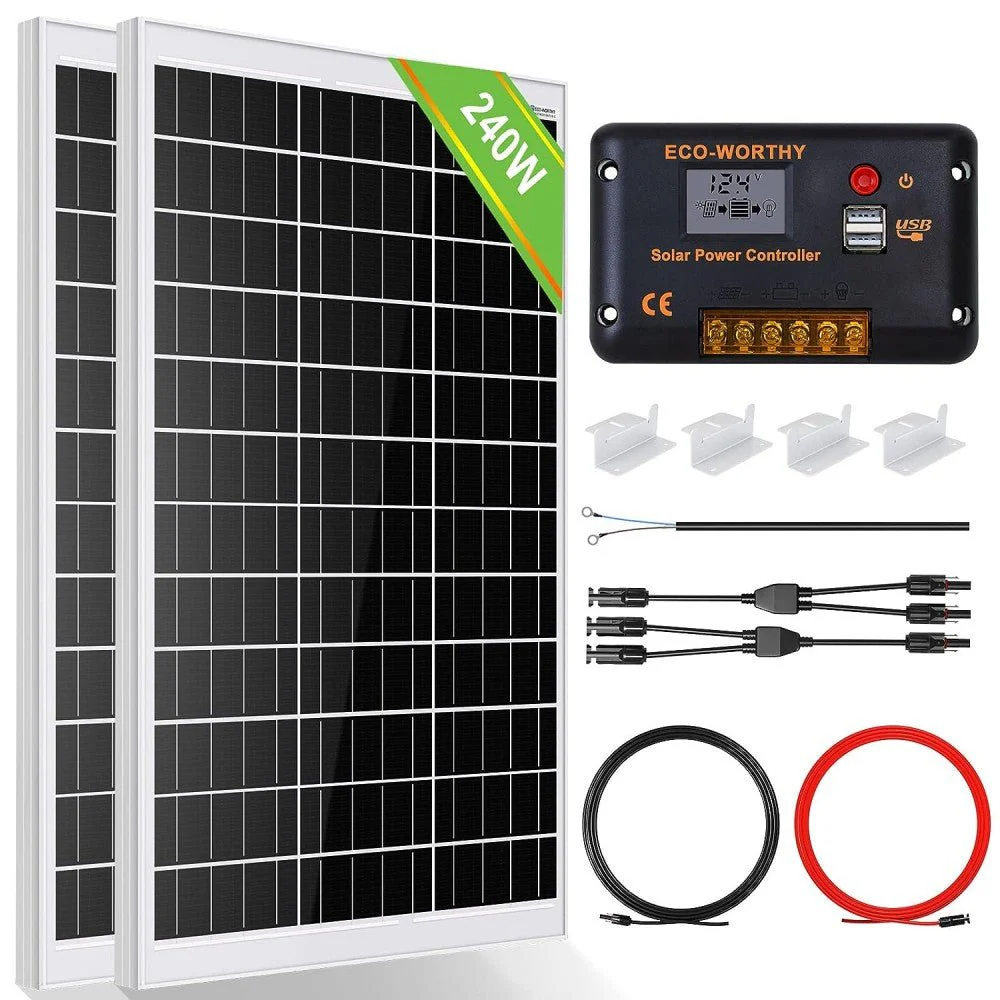 Kit Solar Aislada 120W 240W 12V (1/2x120W) con Inversor 600W+Batería de Litio 0.6kWh - Image 3