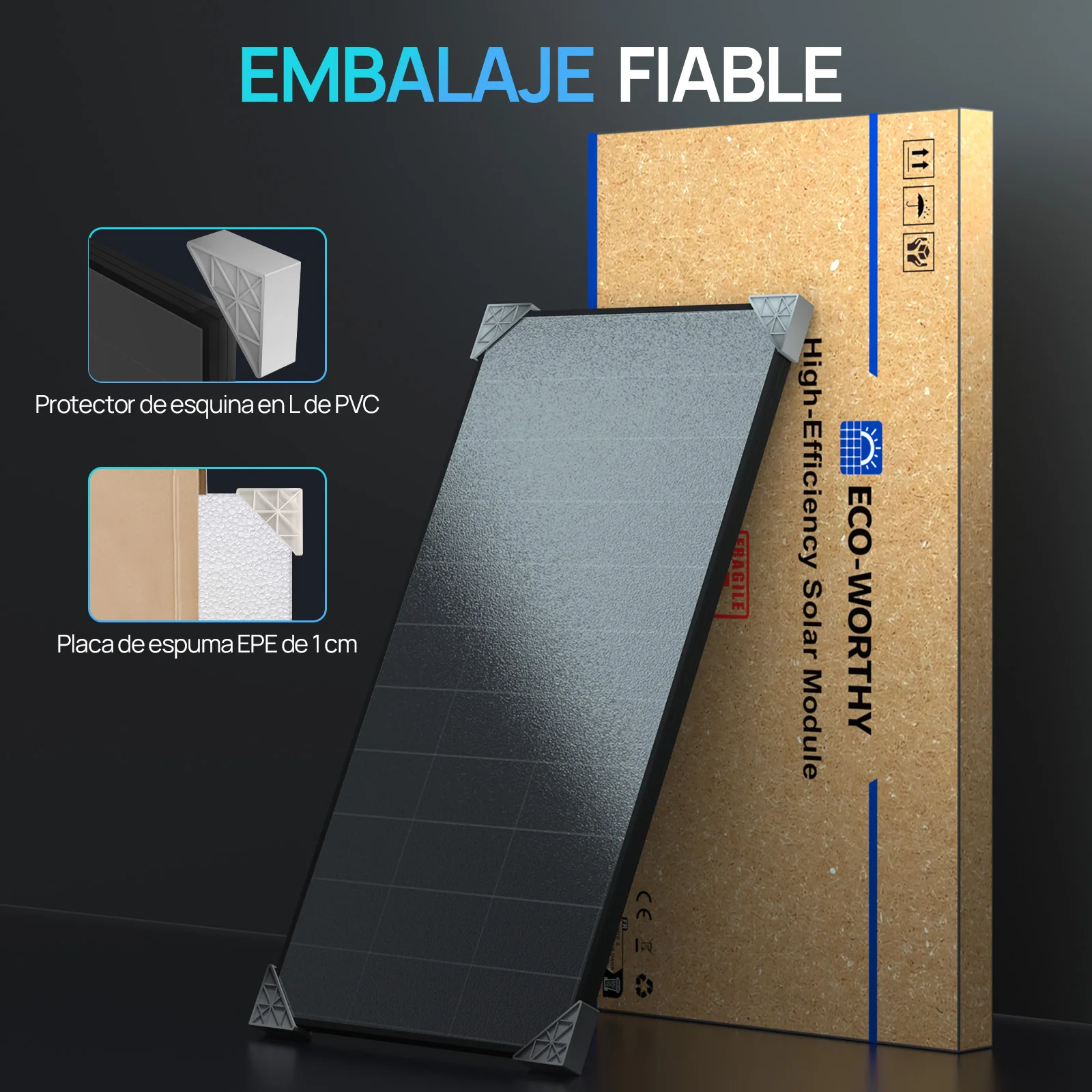 Panel solar BC totalmente negro ECO-WORTHY de 120W - Image 10