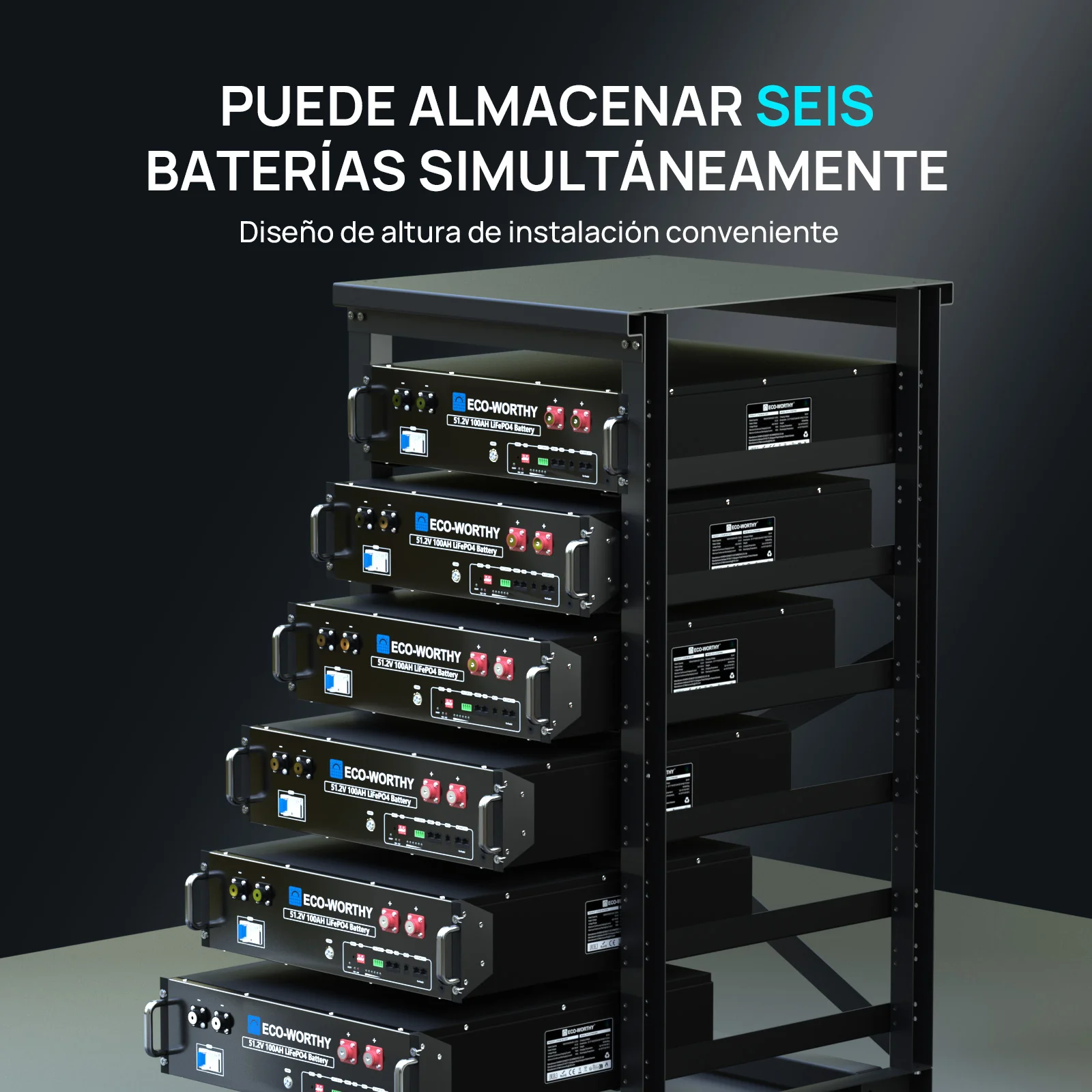 Rack ECO-WORTHY de 6 capas 19 pulgadas para baterías de servidores - Image 7