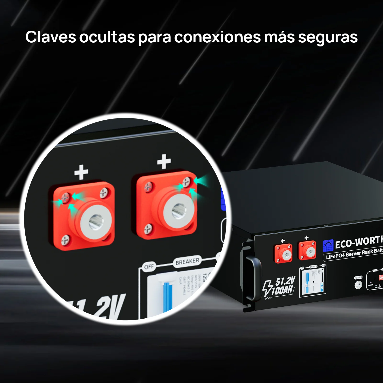 Sistema de respaldo doméstico ECO-WORTHY de 5,12 kWh con LiFePO4 de 48V 100Ah e inversor híbrido de 48V 3000W - Image 3