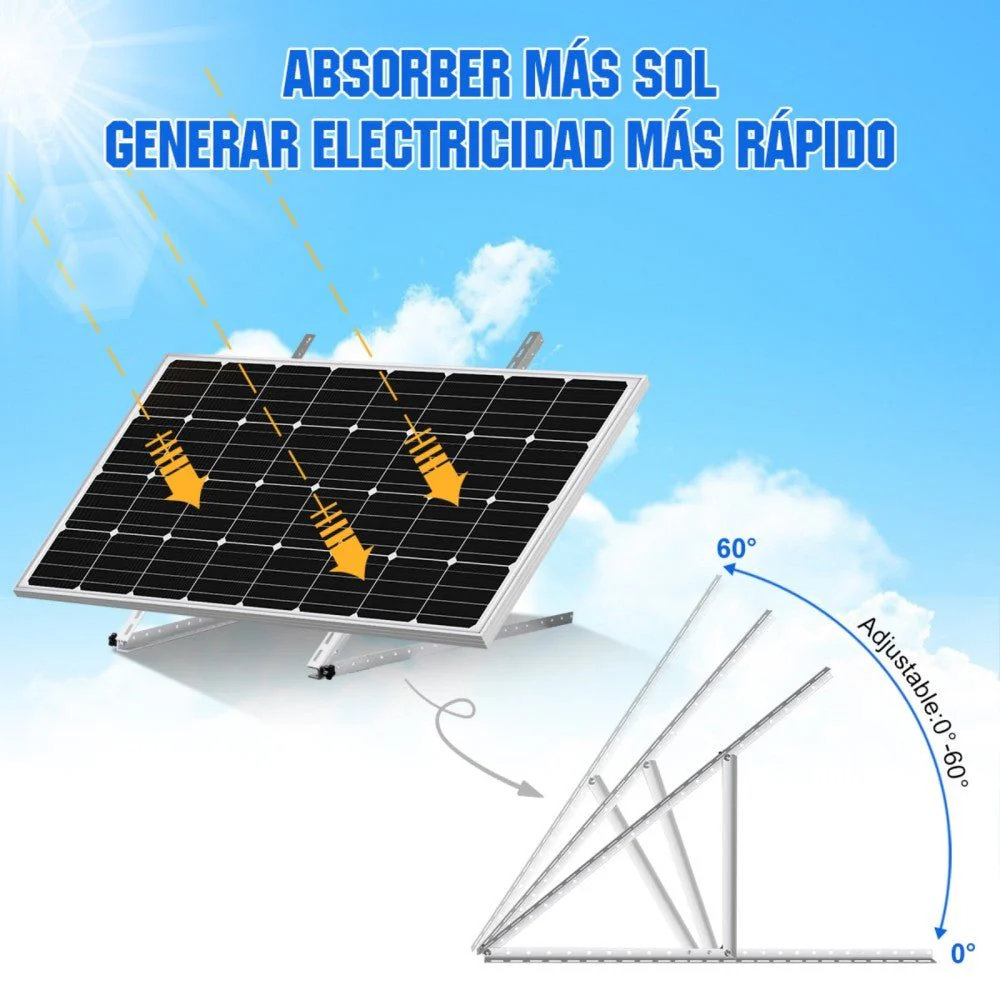 Soportes de montaje de inclinación ajustable para panel solar de 45" de longitud - Image 4